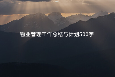 物业管理工作总结与计划500字