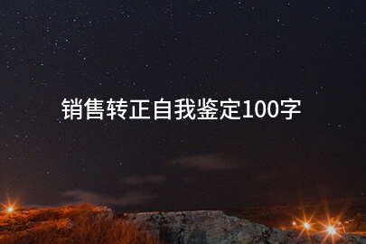 销售转正自我鉴定100字