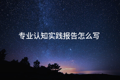 专业认知实践报告怎么写