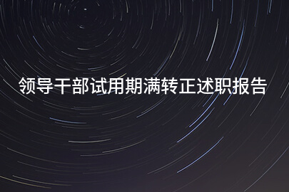 领导干部试用期满转正述职报告