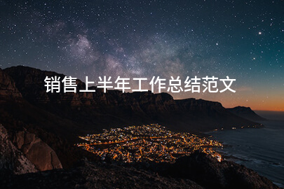 销售上半年工作总结范文