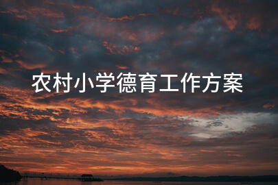 农村小学德育工作方案