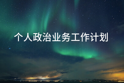 个人政治业务工作计划