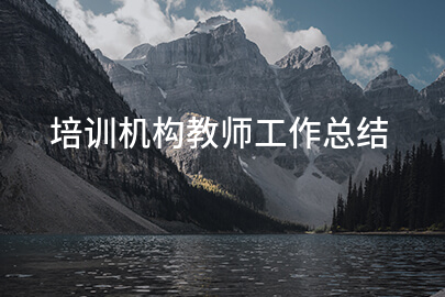 培训机构教师工作总结