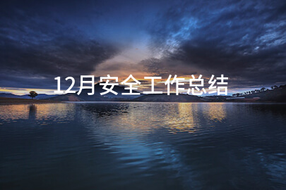 12月安全工作总结