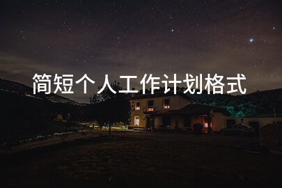 简短个人工作计划格式