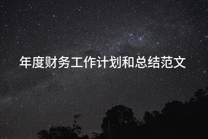 年度财务工作计划和总结范文