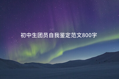 初中生团员自我鉴定范文800字