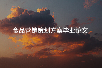 食品营销策划方案毕业论文