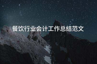 餐饮行业会计工作总结范文