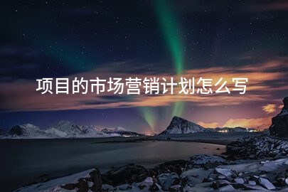项目的市场营销计划怎么写
