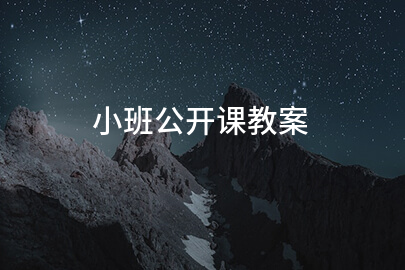 小班公开课教案