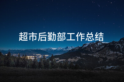 超市后勤部工作总结