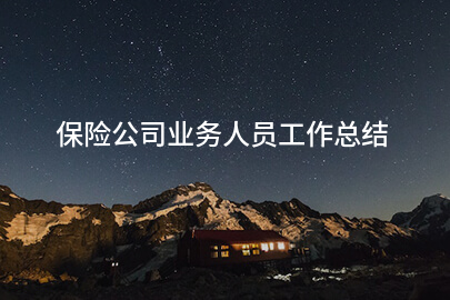保险公司业务人员工作总结