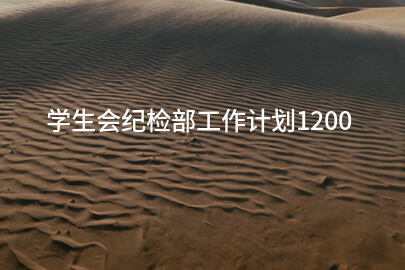 学生会纪检部工作计划1200