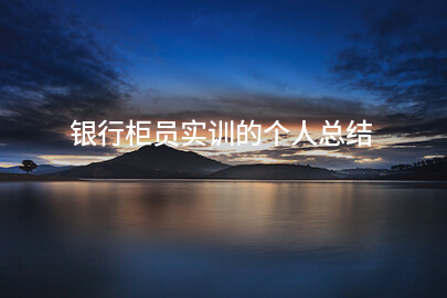 银行柜员实训的个人总结