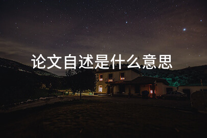 论文自述是什么意思