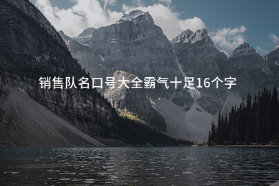 销售队名口号大全霸气十足16个字
