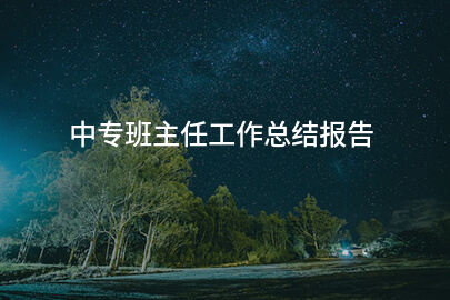 中专班主任工作总结报告