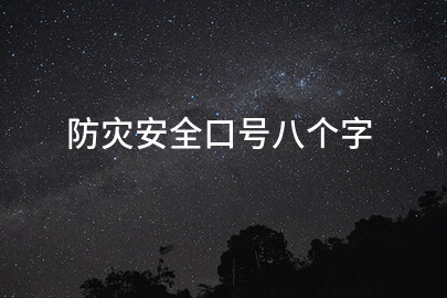 防灾安全口号八个字