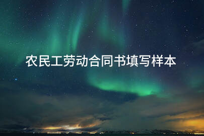 农民工劳动合同书填写样本
