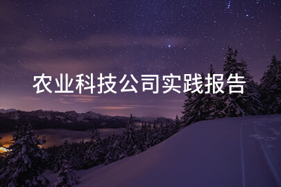 农业科技公司实践报告