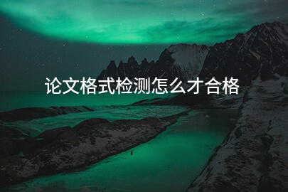 论文格式检测怎么才合格