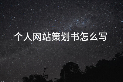 个人网站策划书怎么写