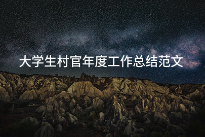 大学生村官年度工作总结范文