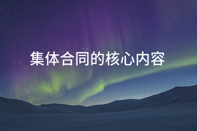 集体合同的核心内容
