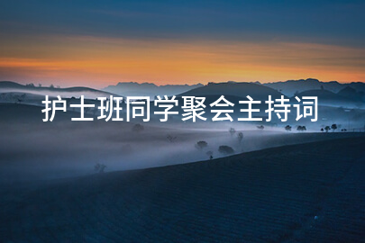 护士班同学聚会主持词