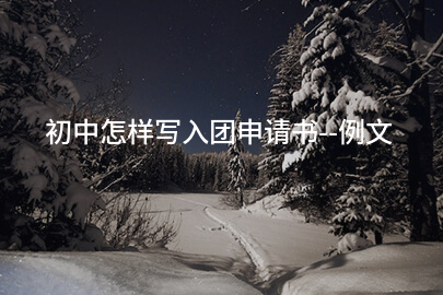初中怎样写入团申请书--例文
