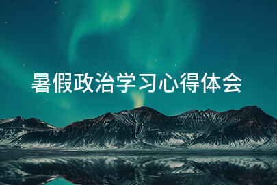 暑假政治学习心得体会