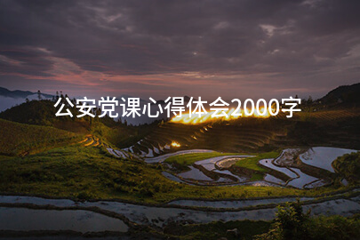 公安党课心得体会2000字