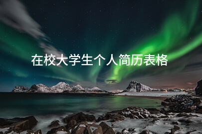 在校大学生个人简历表格