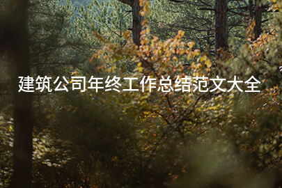 建筑公司年终工作总结范文大全