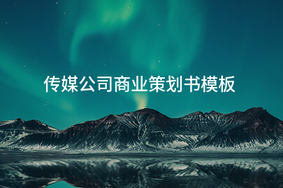 传媒公司商业策划书模板