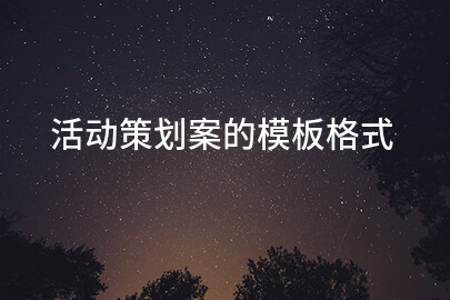 活动策划案的模板格式