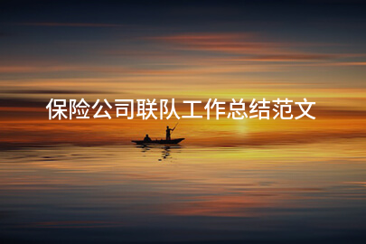 保险公司联队工作总结范文