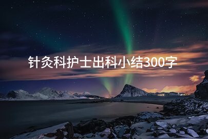 針灸科護士出科小結300字