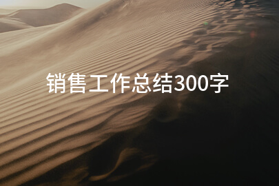 销售工作总结300字