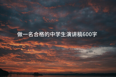 做一名合格的中学生演讲稿600字