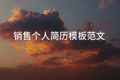 销售个人简历模板范文