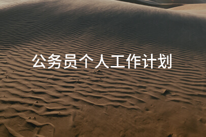 公务员个人工作计划