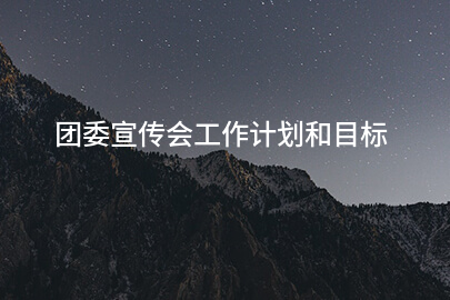 团委宣传会工作计划和目标