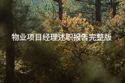 物业项目经理述职报告完整版