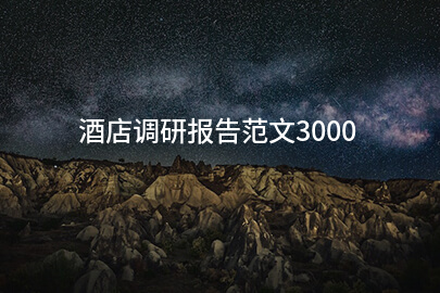 酒店调研报告范文3000