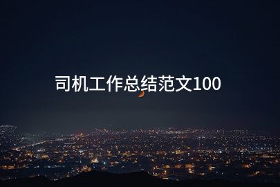 司机工作总结范文100