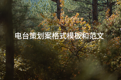 电台策划案格式模板和范文