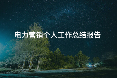 电力营销个人工作总结报告